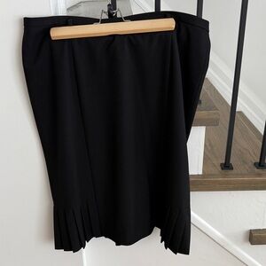 Talbots Black Pencil Skirt with Pleated Hem